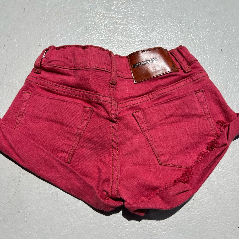 ONE TEASPOON DENIM KIDS SHORTS size 5-6 red